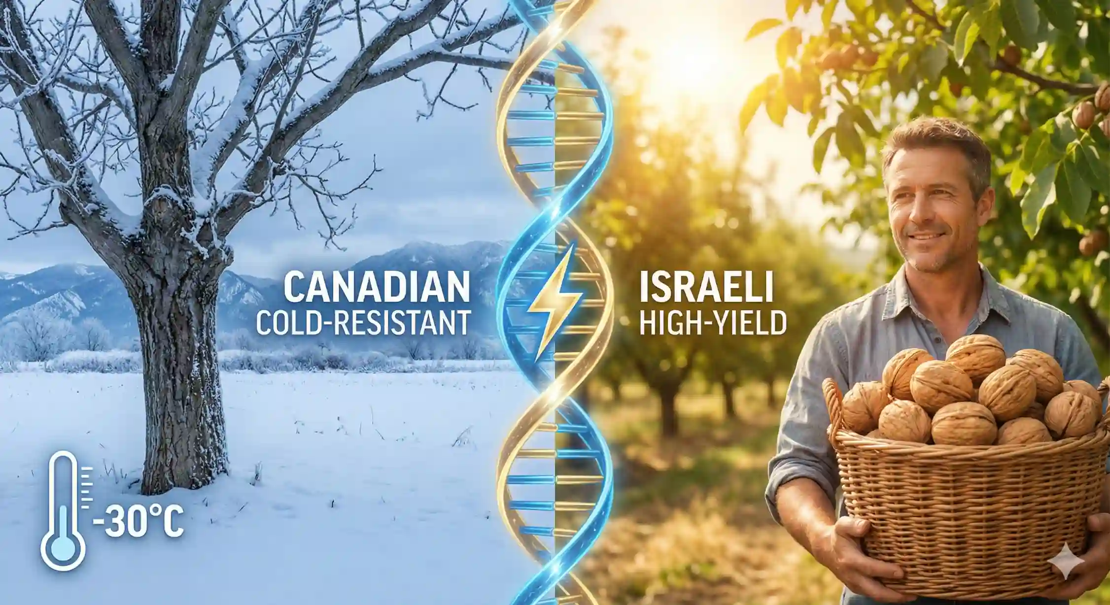مقایسه مقاومت به سرما و میزان باردهی در گردو خوشه ای کانادایی و اسرائیلی.